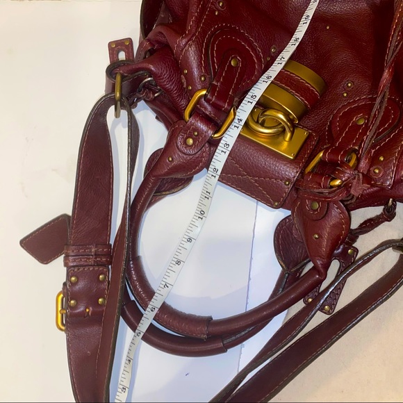 🛑SOLD🛑 Chloe Paddington Leather Shoulder Bag in Burgundy - Picture 4 of 12
